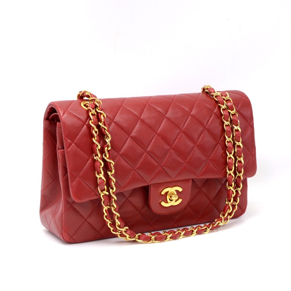 Chanel Vintage Chanel 2.55 10inch Double Flap Red Quilted Leather