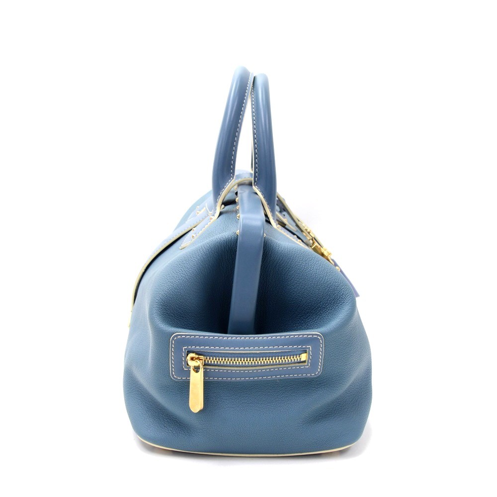 Leather handbag Louis Vuitton Blue in Leather - 27477822