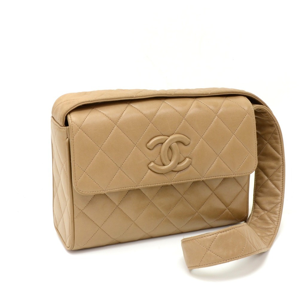 Chanel Brown Quilted Glazed Leather Large Shiva Flap Bag at 1stDibs