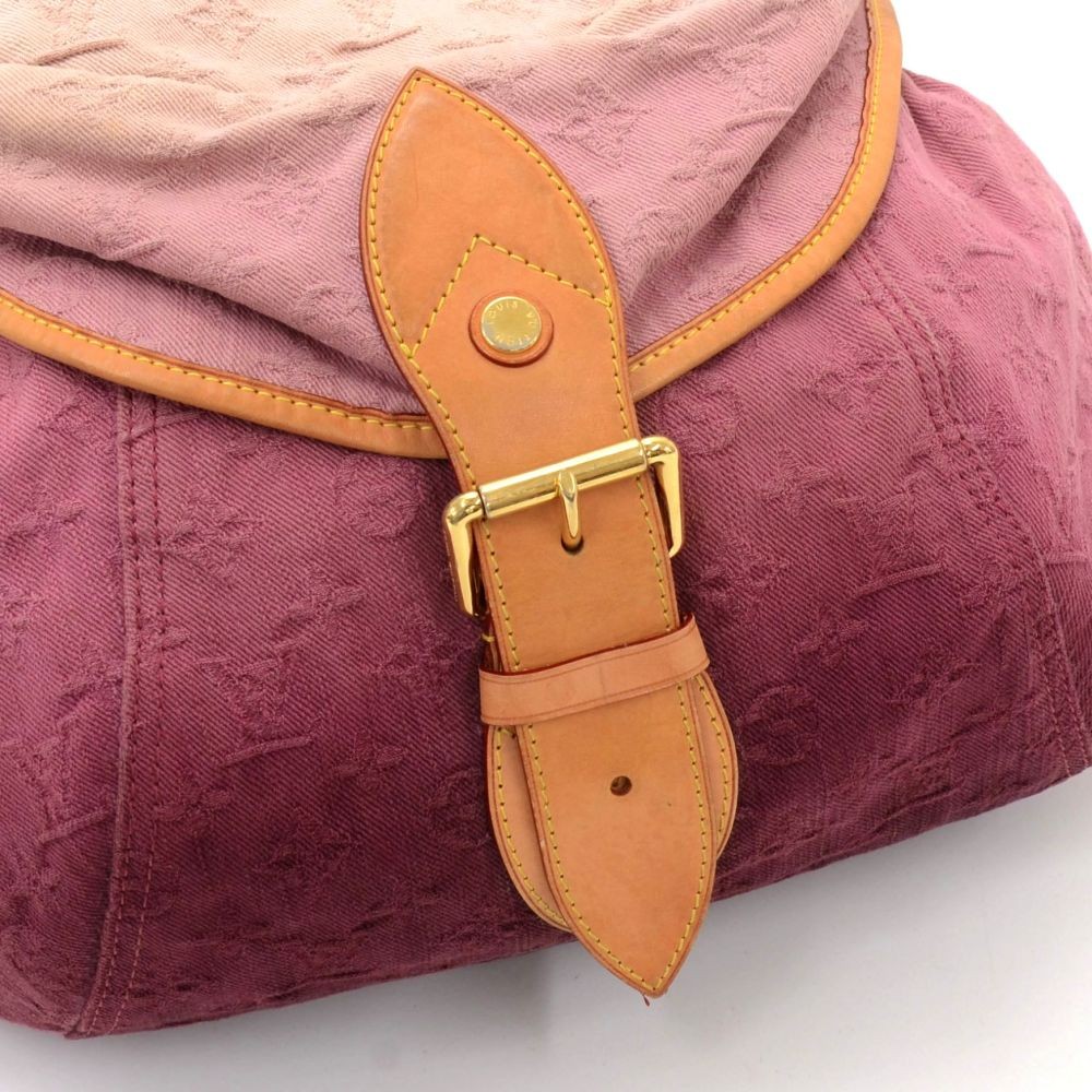 LOUIS VUITTON Louis Vuitton Monogram Denim Sunshine Shoulder Bag M93183 Leather  Rose Gold Metal Fittings