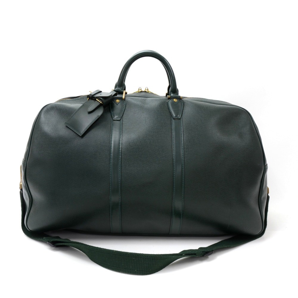 Louis Vuitton Green Taiga Leather x Nylon Santore Ardoise Garment Travel  s329lk1