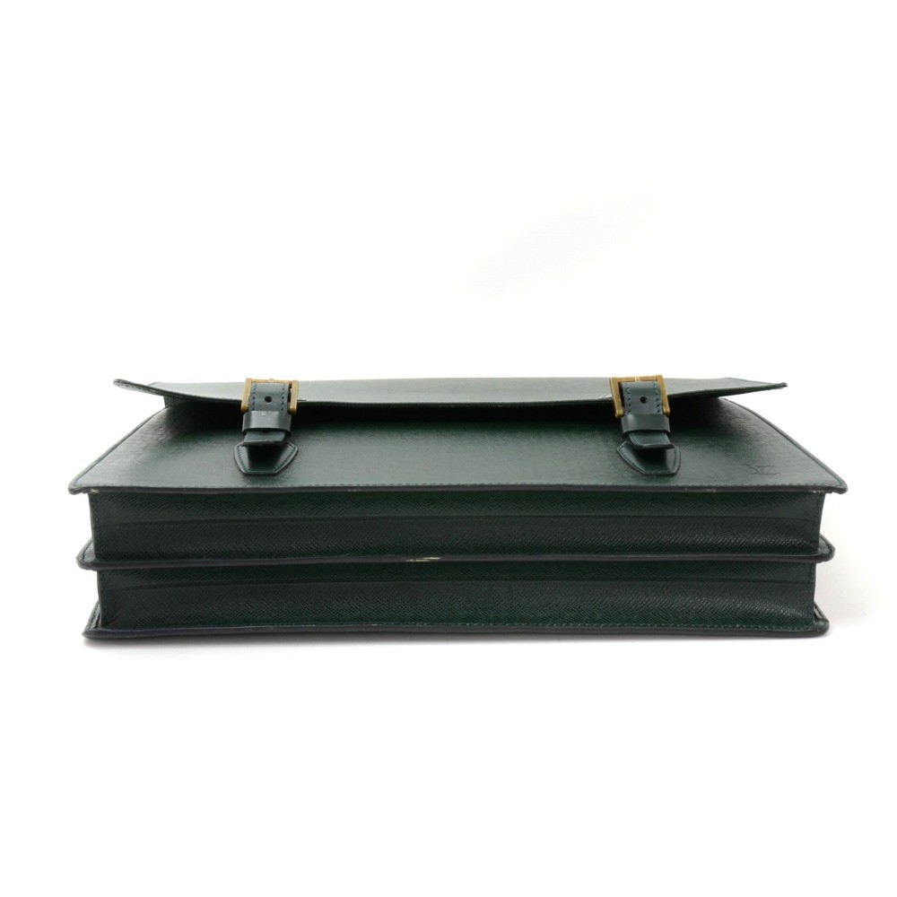 Louis Vuitton Louis Vuitton Tashkent Green Taiga Leather Briefcases