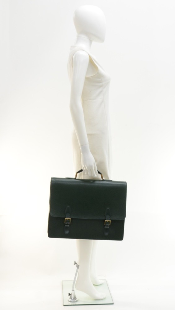Louis Vuitton Tashkent Briefcase in Green Taiga Leather - SOLD