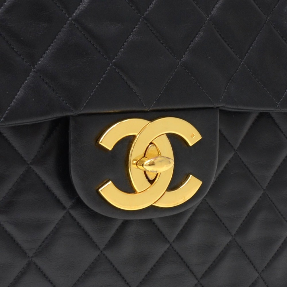 Vintage Chanel Black Floral Jumbo Logo Tote – Treasures of NYC