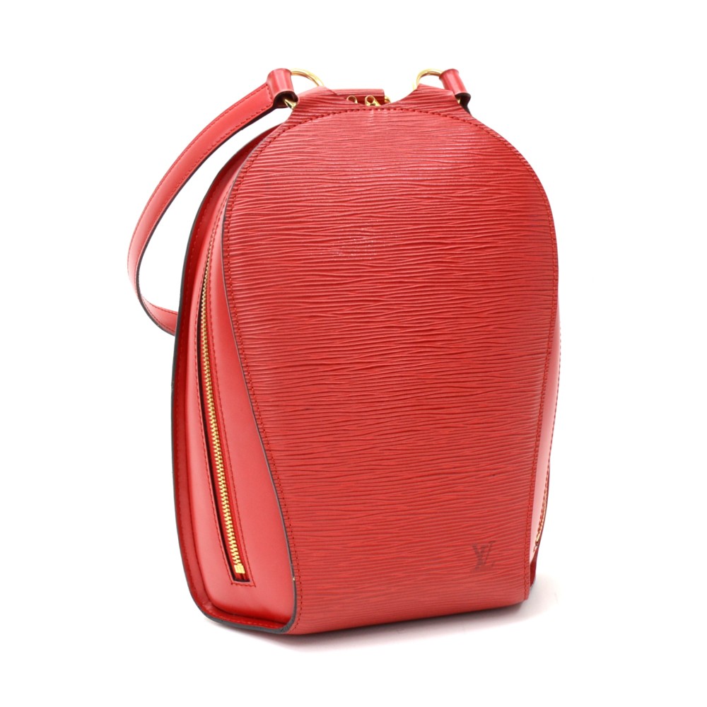 LOUIS VUITTON Mabillion Carmine Red Epi Leather Zip Around Backpack