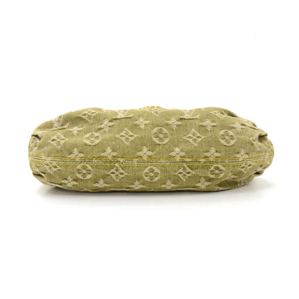 Louis Vuitton Green Monogram Denim Mini Pleaty Pochette Bag rt