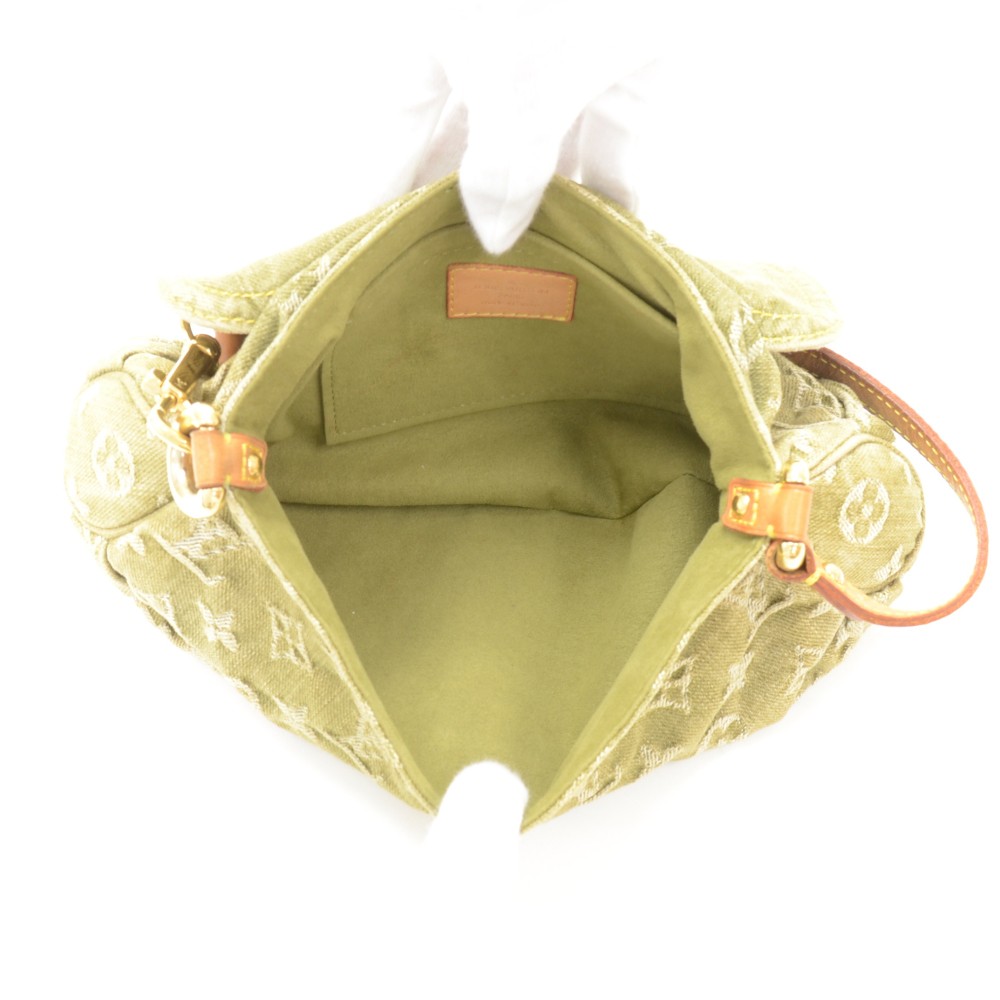 Louis Vuitton Pleaty Green Denim Bag ○ Labellov ○ Buy and Sell