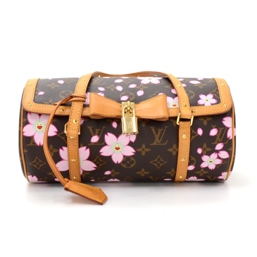 Louis Vuitton Cherry Blossom Monogram Canvas and Leather Papillon Bowler Bag  Louis Vuitton