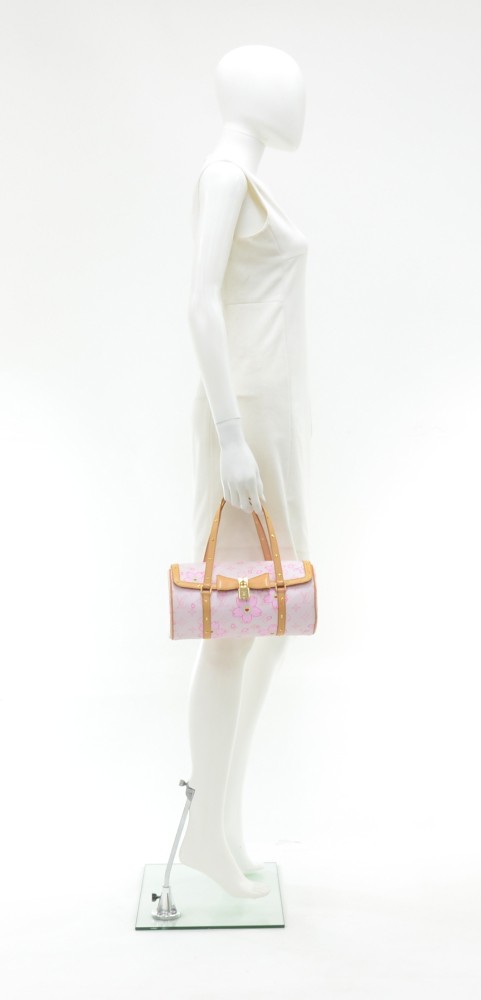 Auth LOUIS VUITTON Papillon Pink Cherry Blossom Monogram Hand Bag Purse  #42591