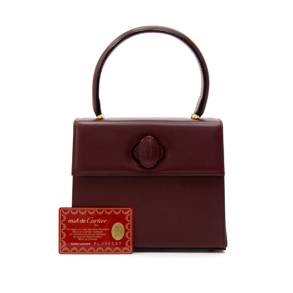 cartier burgundy handbag