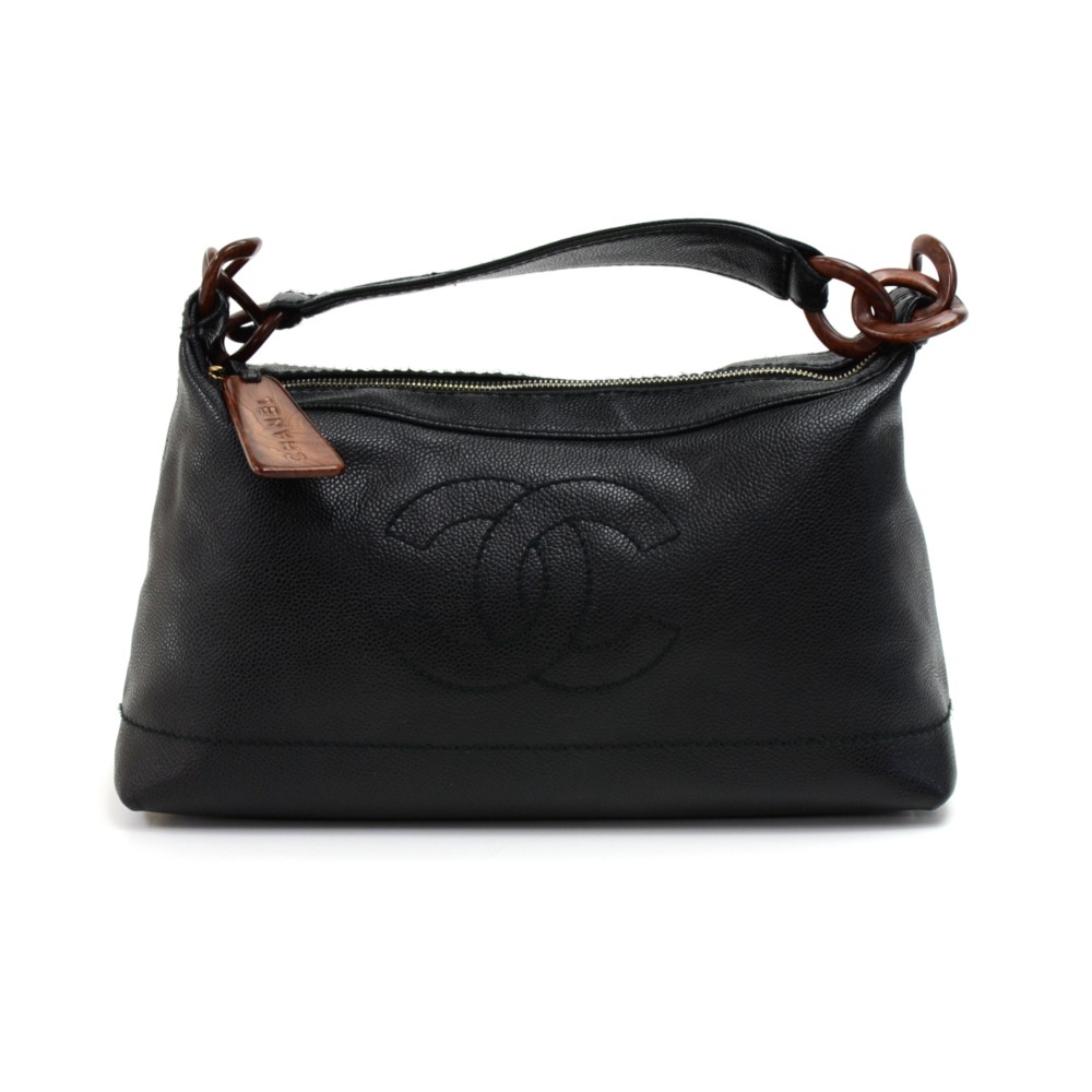 chanel black bag large leather