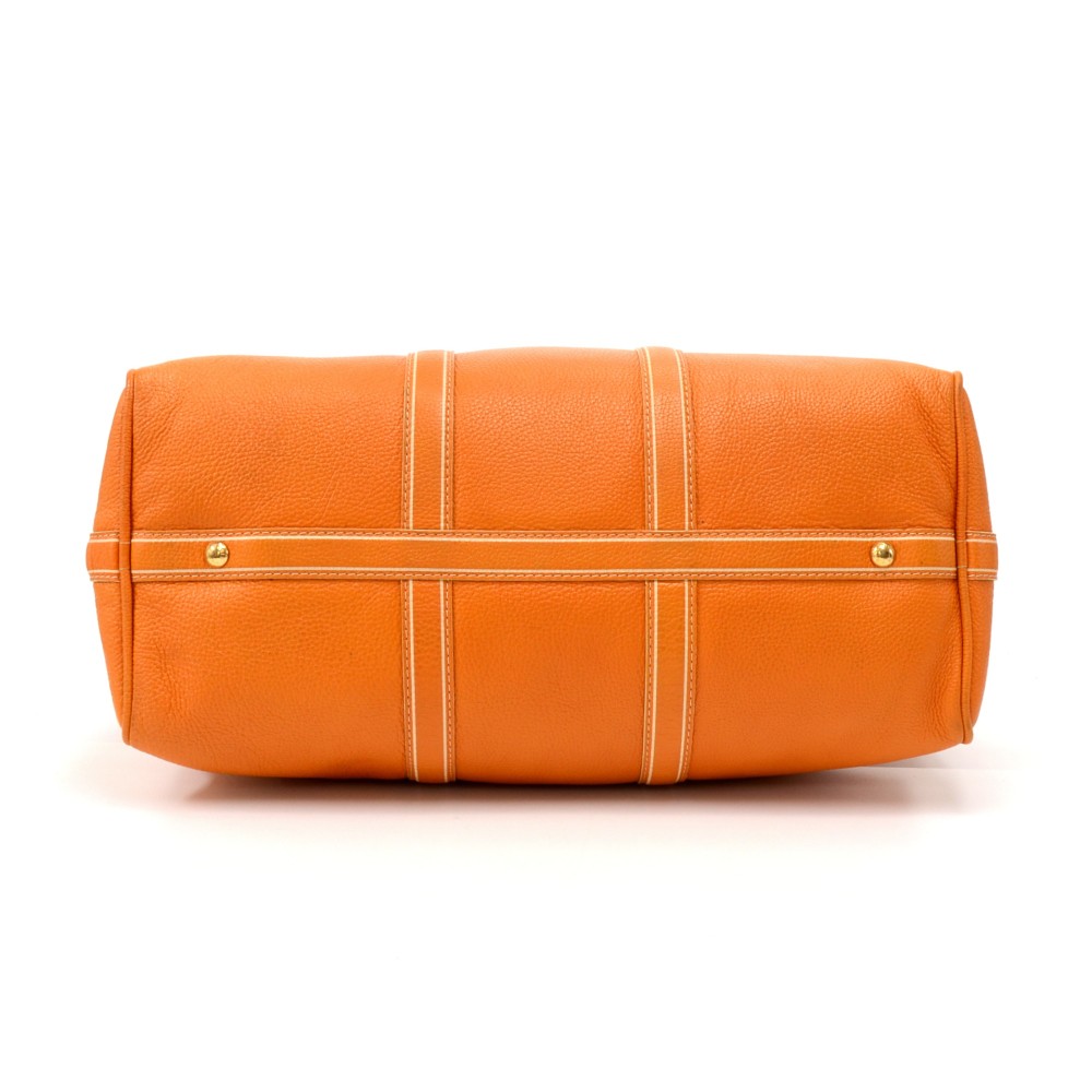 Louis Vuitton Keepall 50 Tobago Red Leather Travel Bag ○ Labellov