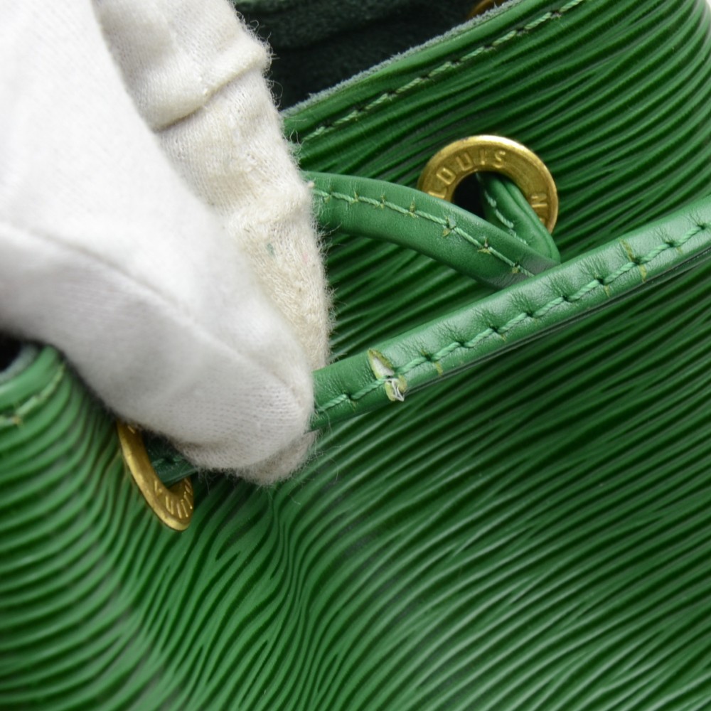 Lot - A vintage Louis Vuitton green epi leather 'Petit Noé' bag, H