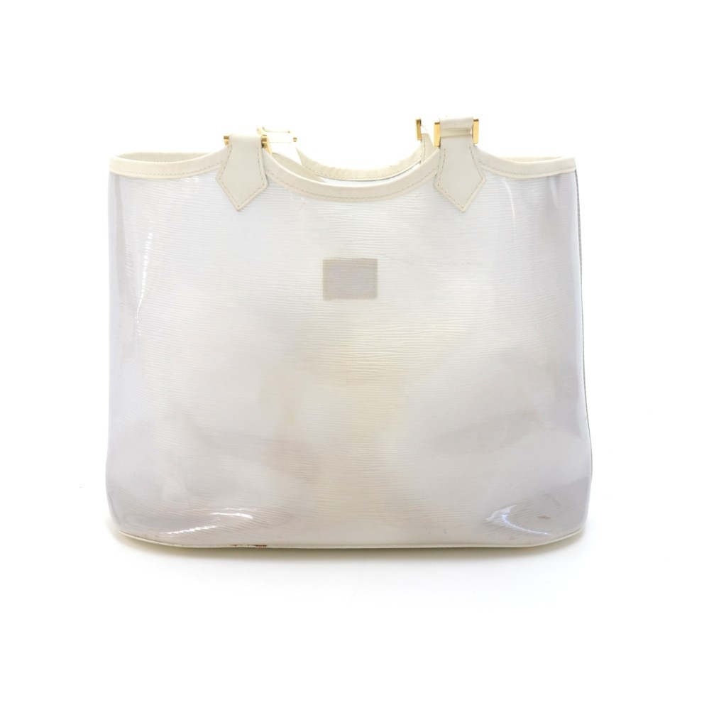 Louis Vuitton White Epi Plage Lagoon Leather Plastic Pony-style