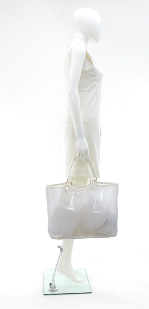 LOUIS VUITTON S/S 2001 White Translucent Epi Baia Plage Top Handle Tote Bag  at 1stDibs