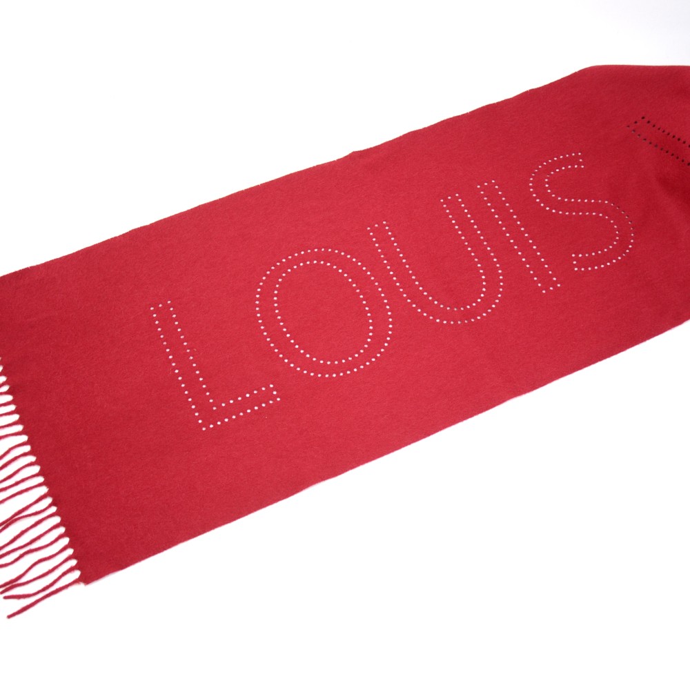 Louis Vuitton 401552 Cashmere Scarf Punching Escharp Lv Perfo Red Used