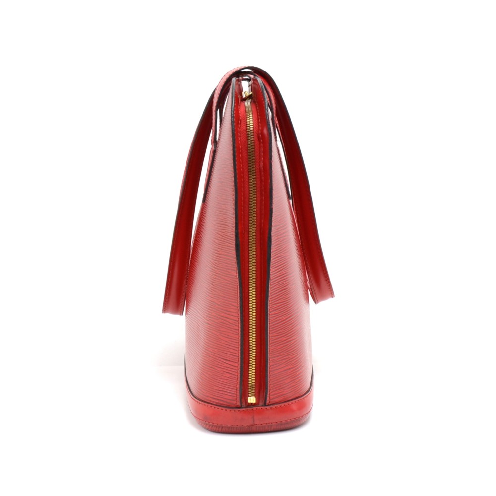 Authentic Large Red Epi Leather Louis Vuitton Lussac Handbag Bag - Artedeco  - Online Antiques