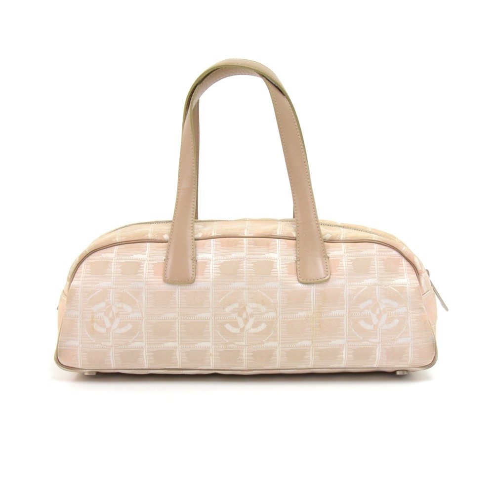 Chanel Chanel Travel Line Beige Jacquard Nylon Mini Boston Bag