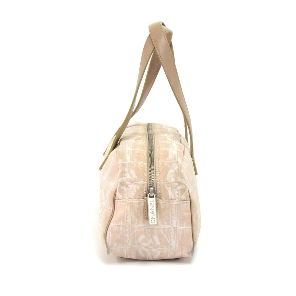Chanel Chanel Travel Line Beige Jacquard Nylon Mini Boston Bag