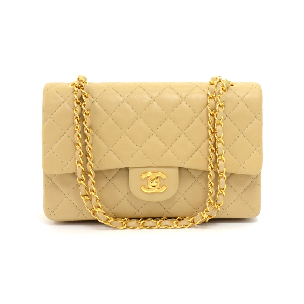 Vintage CHANEL beige color lambskin double flap 2.55 shoulder bag with –  eNdApPi ***where you can find your favorite designer  vintages..authentic, affordable, and lovable.
