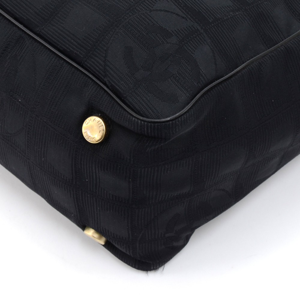 Chanel Travel Line Black Jacquard Laptop Bag