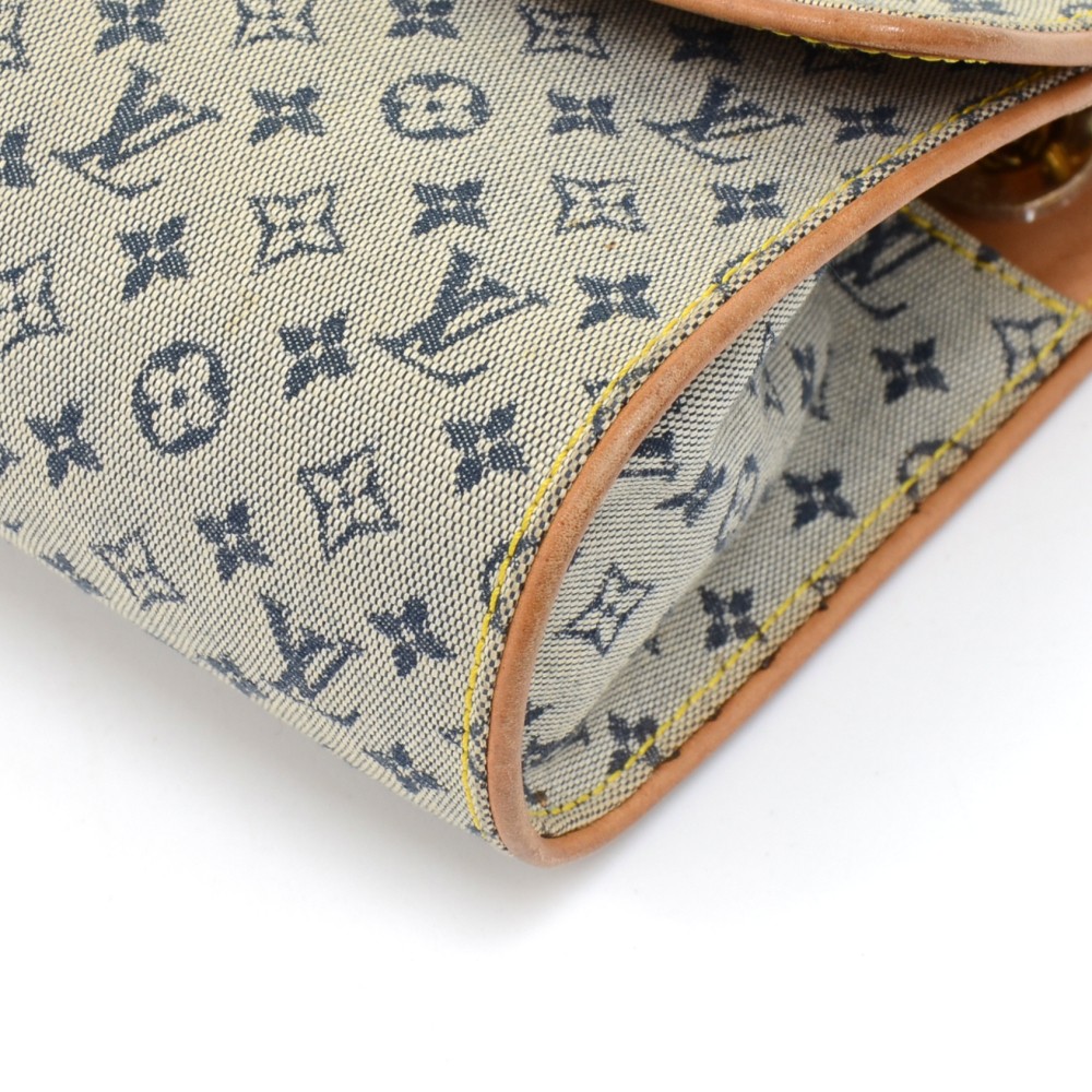 LOUIS VUITTON Camille Idylle Mini Lin Monogram Fabric Canvas Shoulder Bag  with tan leather Blue ref.144608 - Joli Closet
