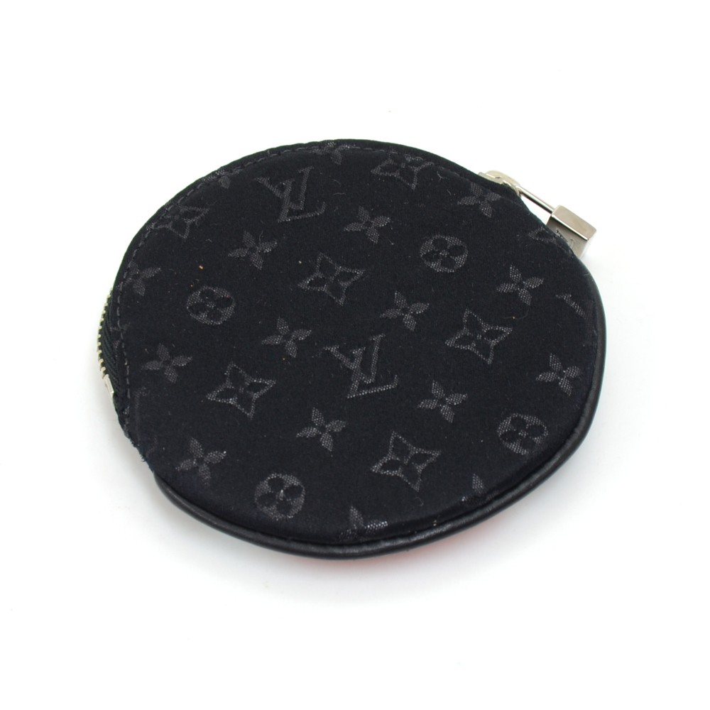 Louis Vuitton Black Satin Monogram Conte de Fees Apple Round Coin
