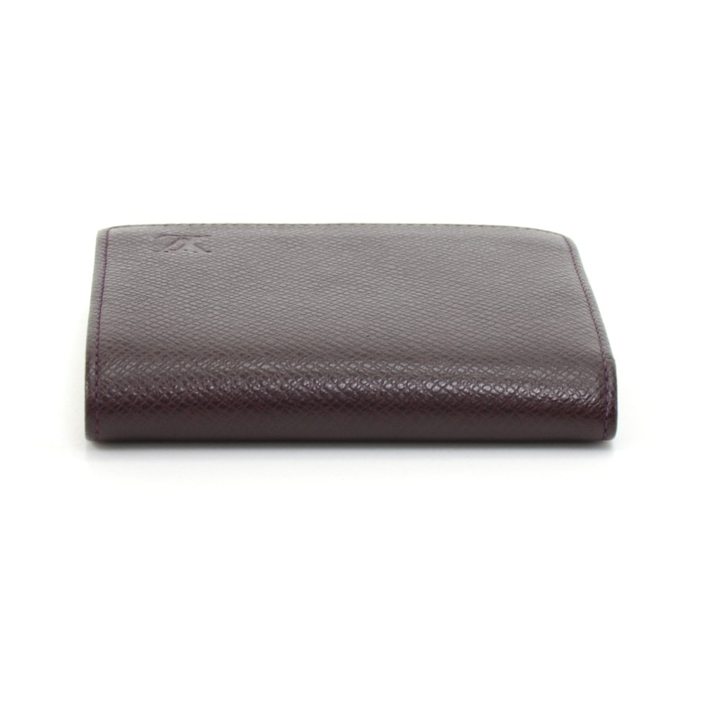 Louis Vuitton Bordeaux Taiga Leather Bifold Wallet Card Holder 15L918