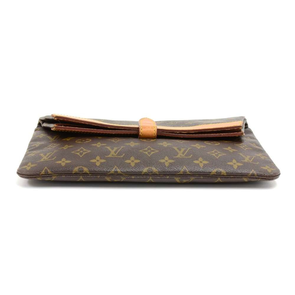 LV Brown Monogram Canvas Envelope Clutch, Luxury, Bags & Wallets on  Carousell