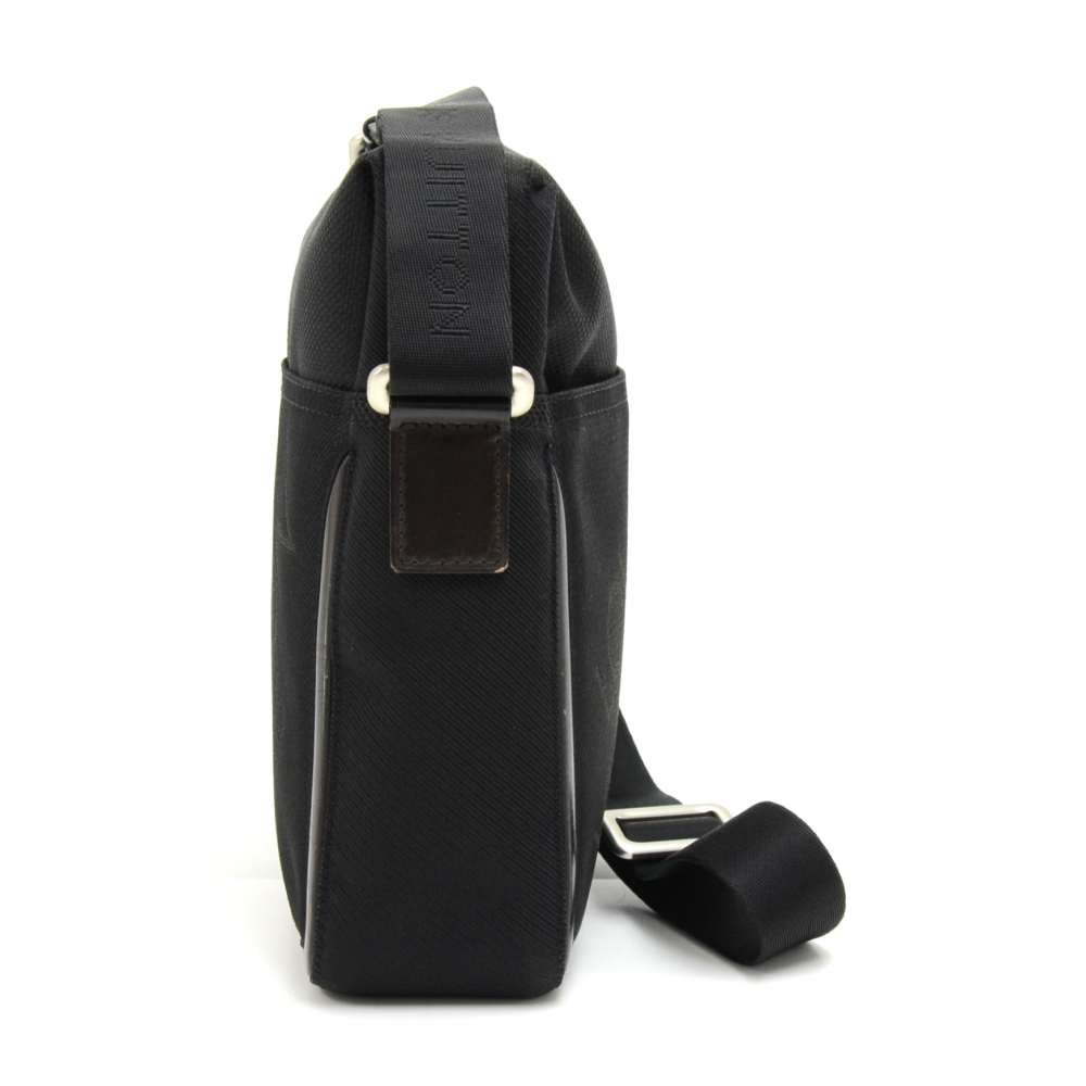 LOUIS VUITTON Authentic Men's Citadin Damier Jean Noir Shoulder Bag  Black Zipper