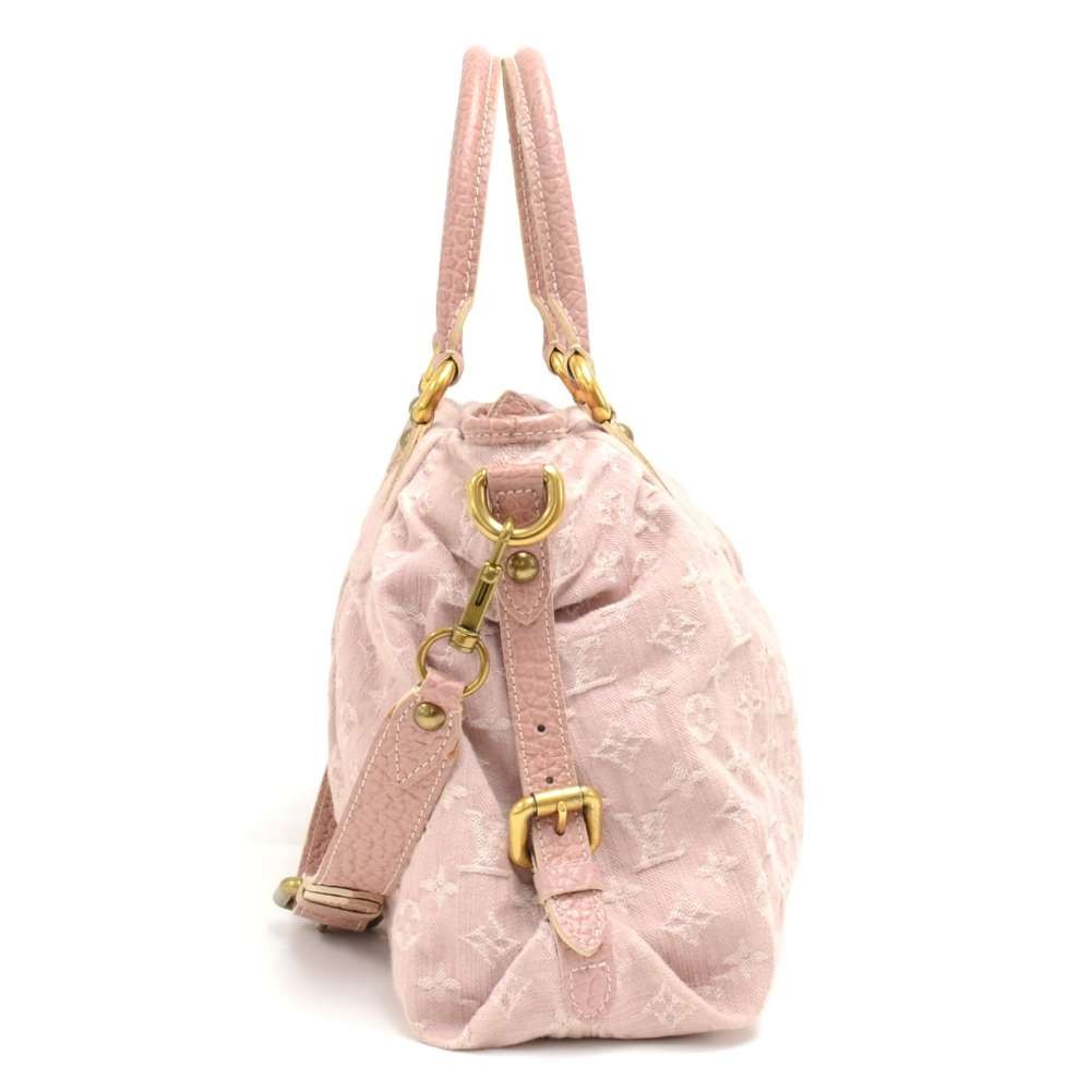 Louis Vuitton Neo Cabby MM Pink Rose Monogram Denim Shoulder Bag