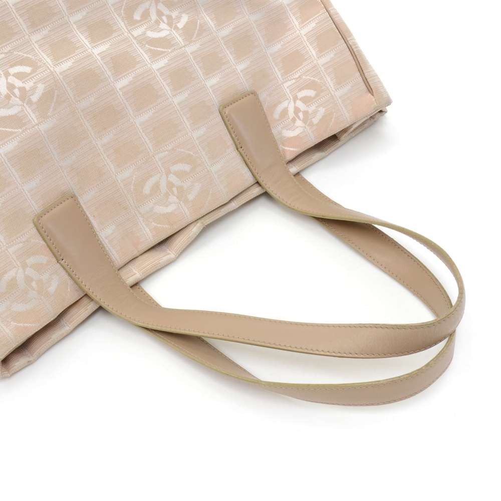 Chanel Chanel Travel Line Beige Jacquard Nylon Large Tote Bag