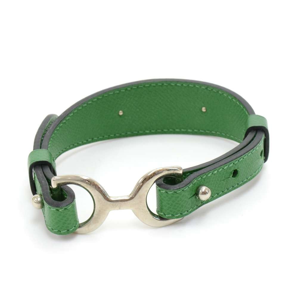 Hermes Bell Cat Collar Lizard Leather - green at 1stDibs