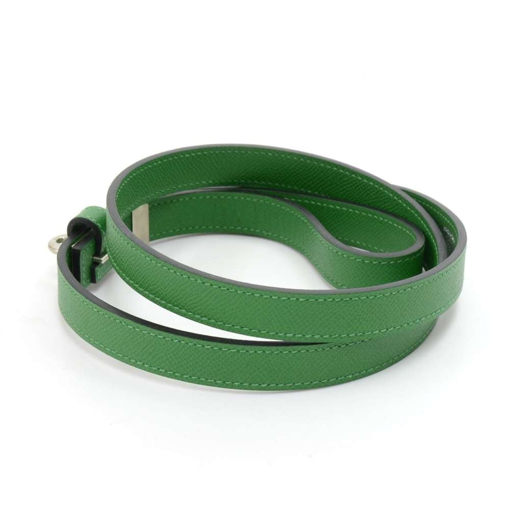 Hermes Vintage Hermes Green Leather Dog Collar and Leash