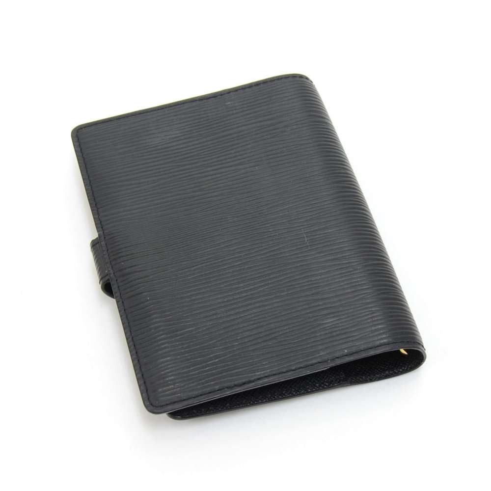 Louis Vuitton Black EPI Leather Noir Medium Ring Agenda mm Notebook Cover 47lvl1125W, Women's
