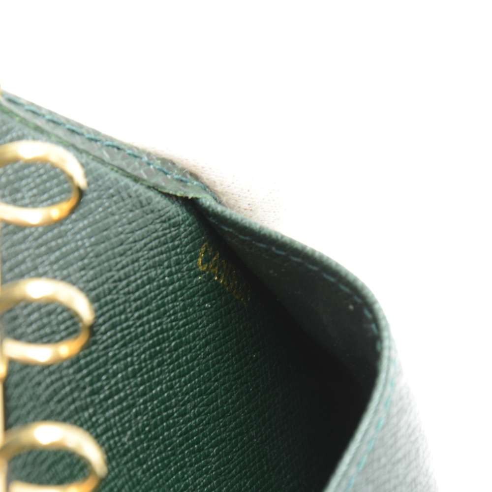Louis Vuitton Louis Vuitton Green Taiga Leather Ring Agenda Cover PM