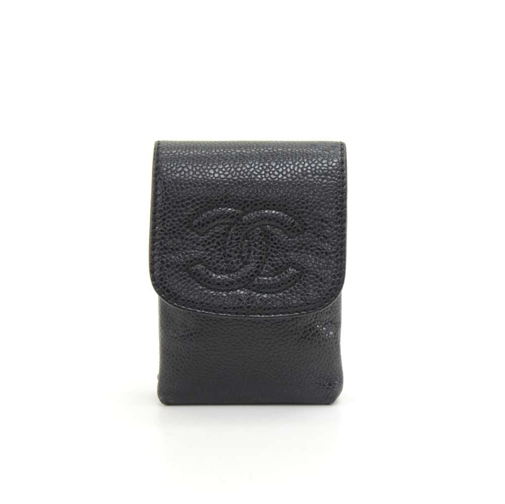 Chanel micro pouch (cigarette case) black caviar - www