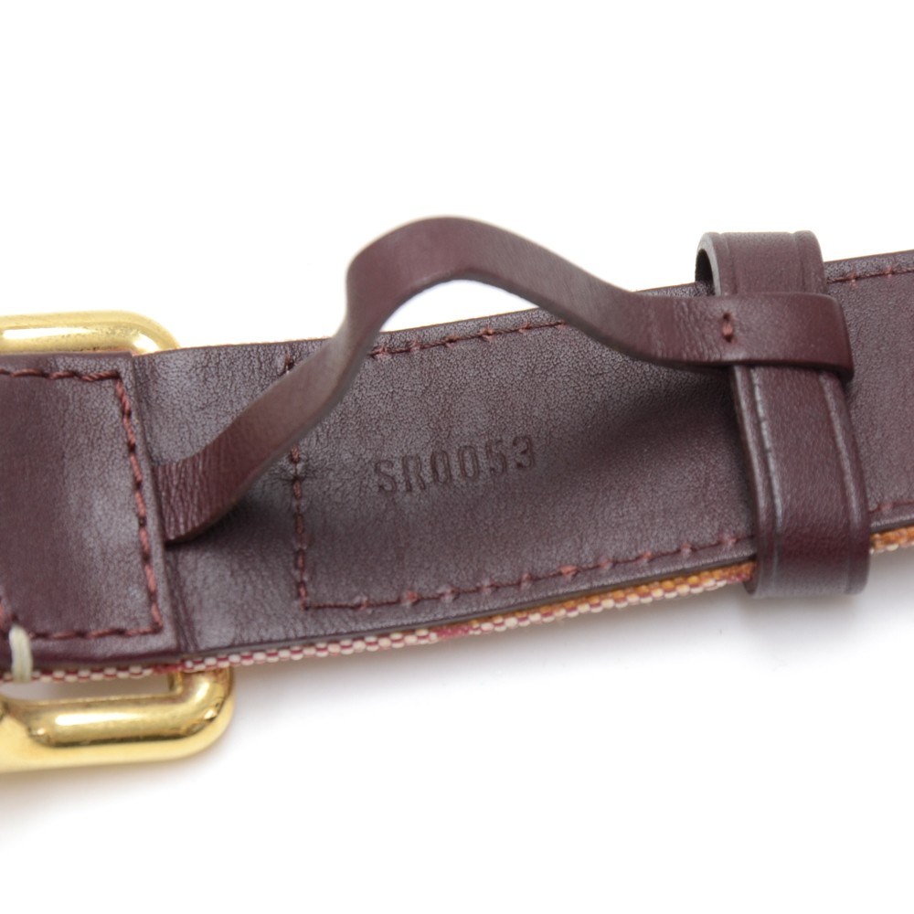 Louis Vuitton Vintage - Monogram Mini Lin Belt - Red Brown Beige