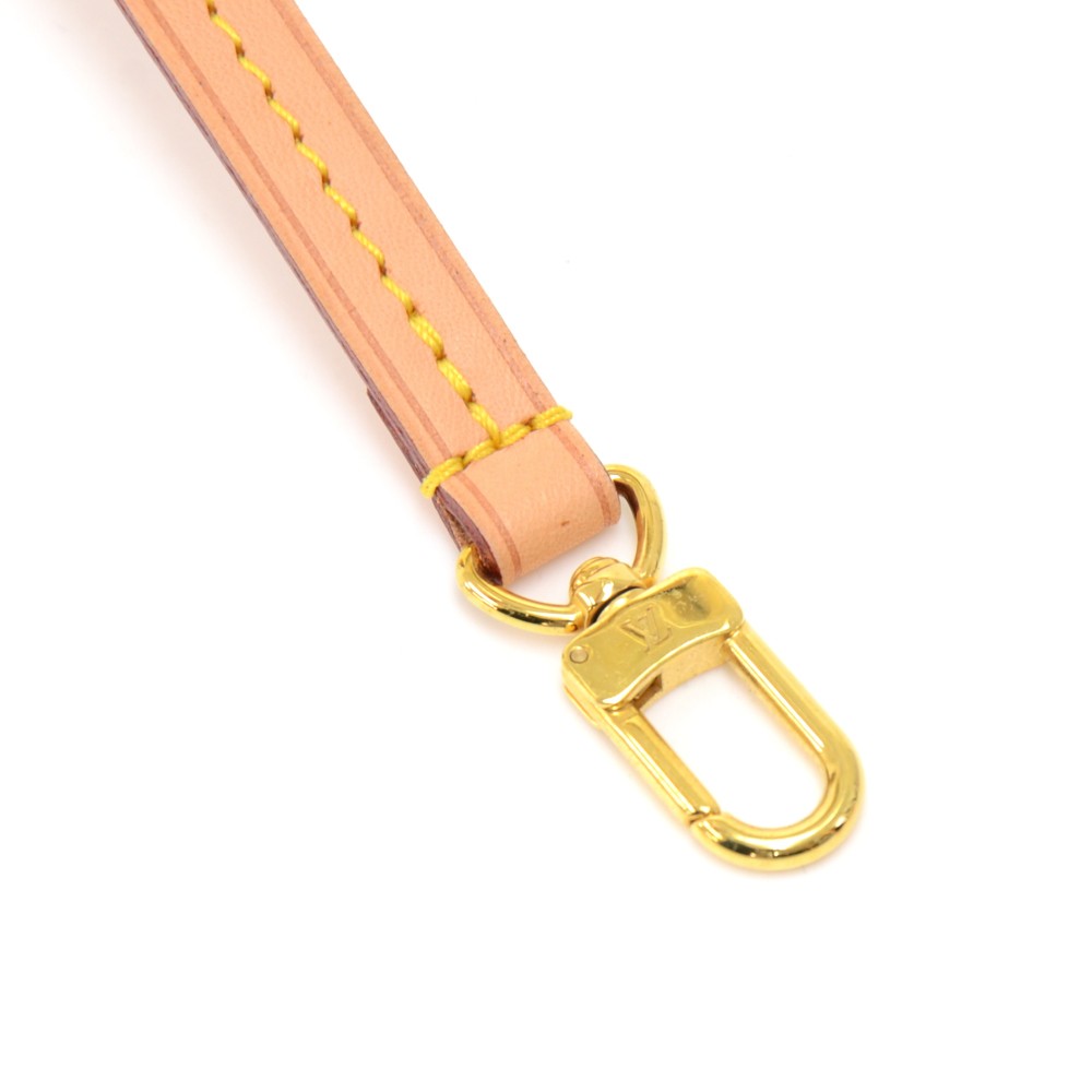 Auth Louis Vuitton Leather Strap For Pochette Accessoires Beige 11.4"  Junk 1278G