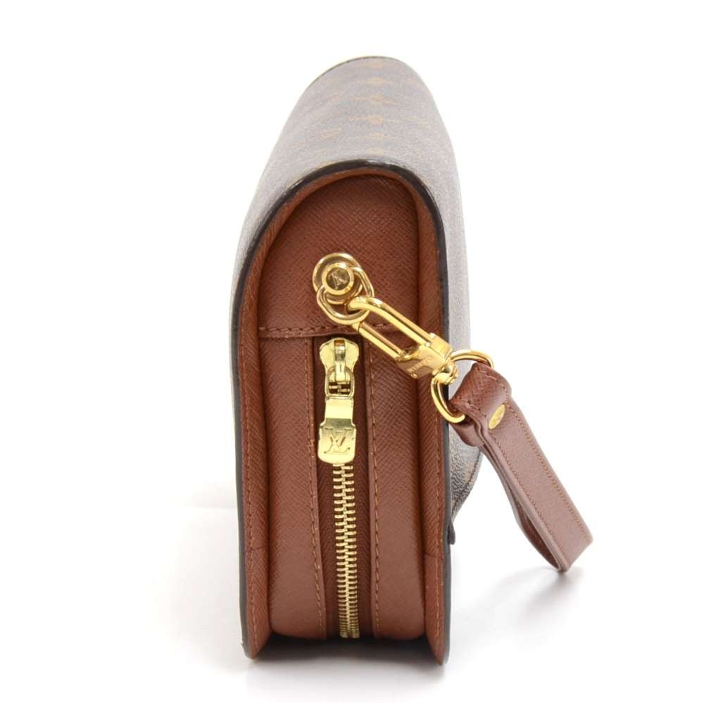 Louis Vuitton Monogram Macassar Dragonne Wristlet Clutch Brown Leather  ref.496645 - Joli Closet