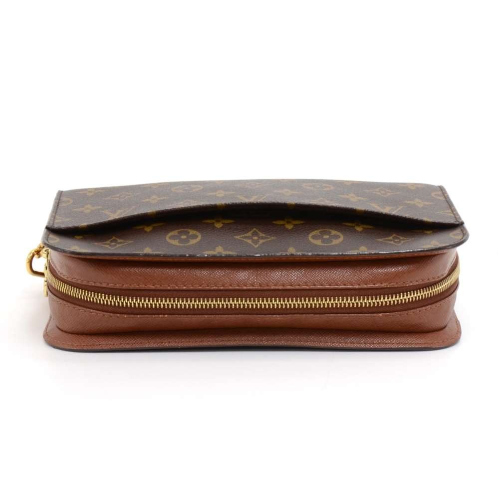 Louis Vuitton Monogram Macassar Dragonne Wristlet Clutch Brown Leather  ref.496645 - Joli Closet