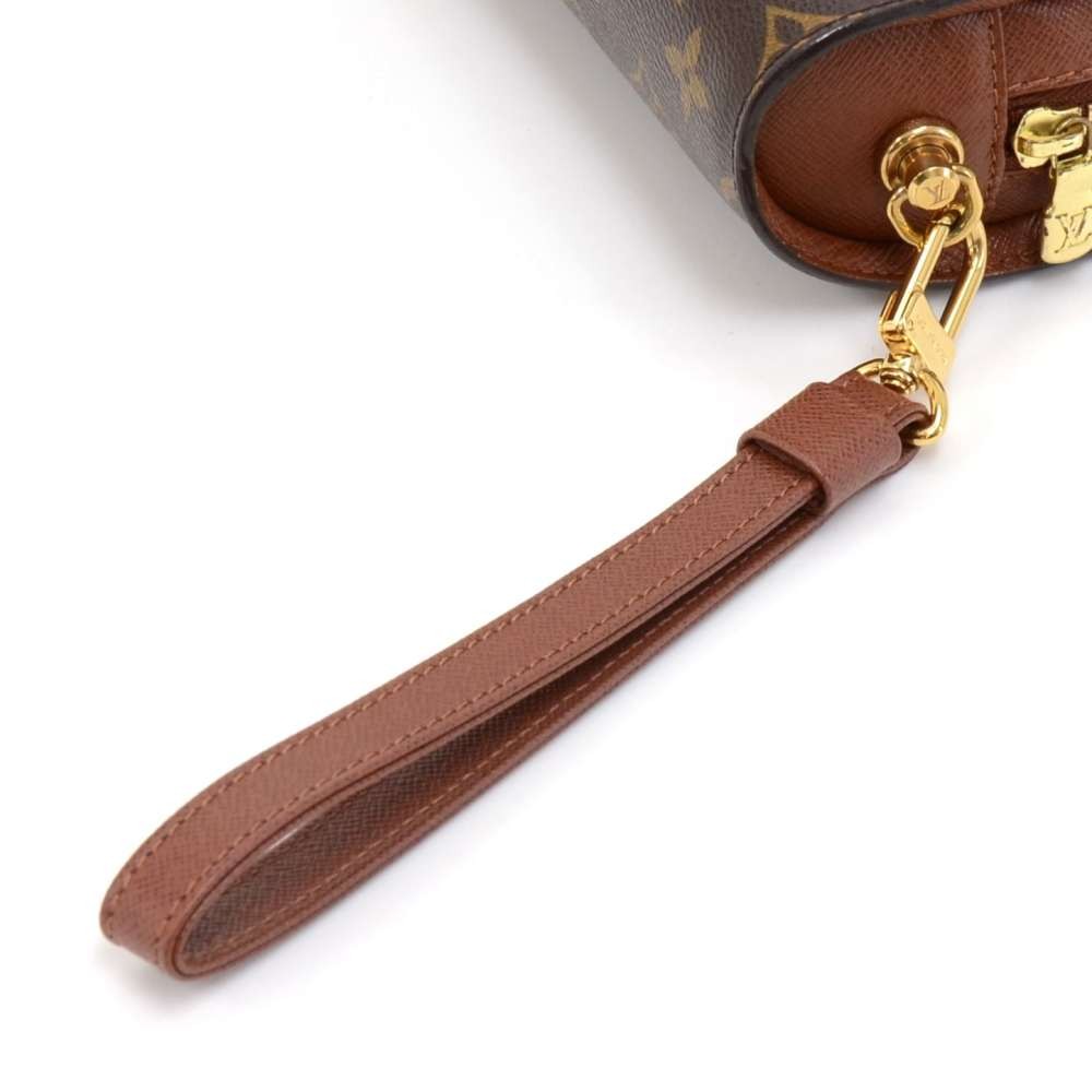 Louis Vuitton Brown Monogram Canvas Orsay Wrist Clutch Bag with brass  hardware For Sale at 1stDibs