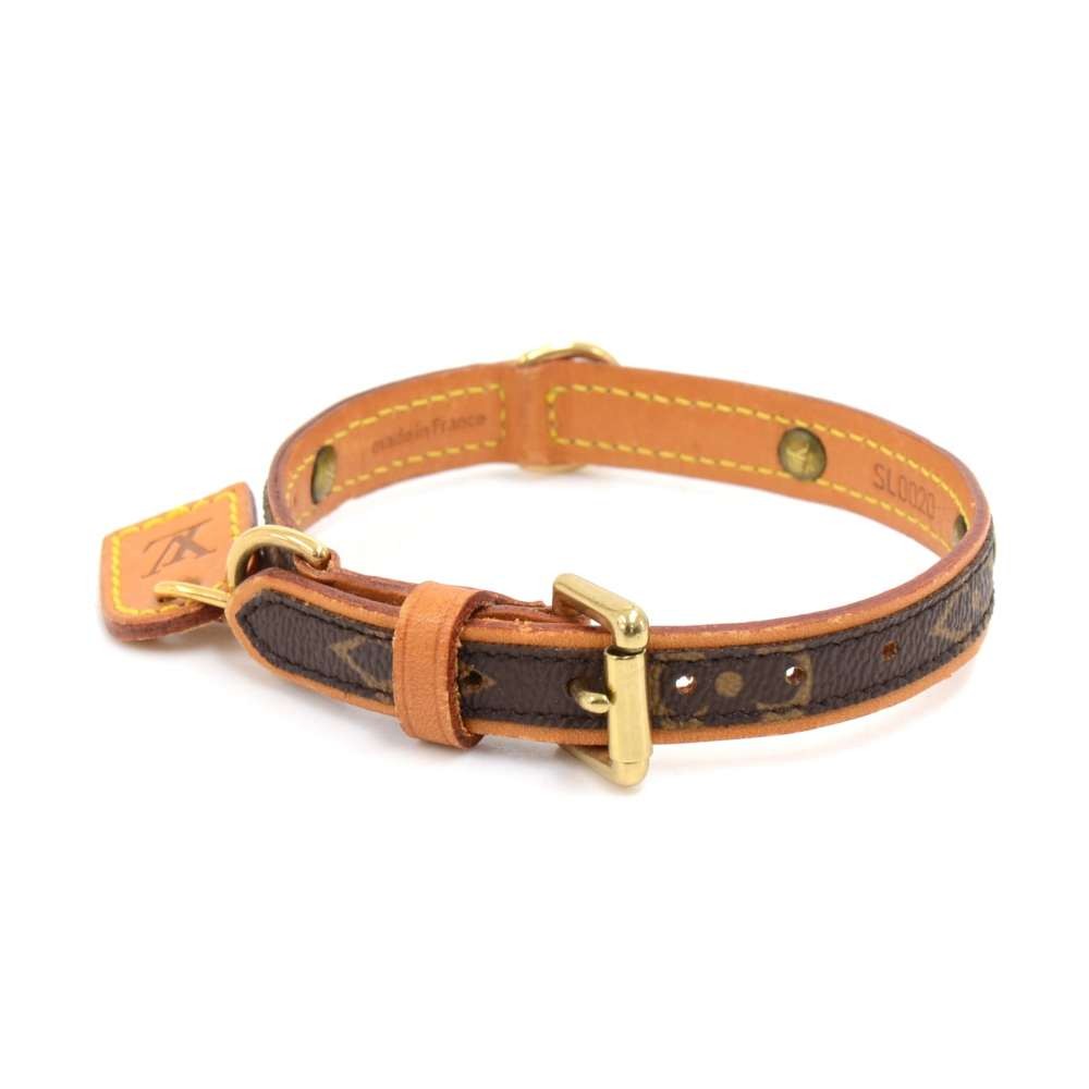 LOUIS VUITTON Baxter Dog Collar MM & Leash Set Medium Dog