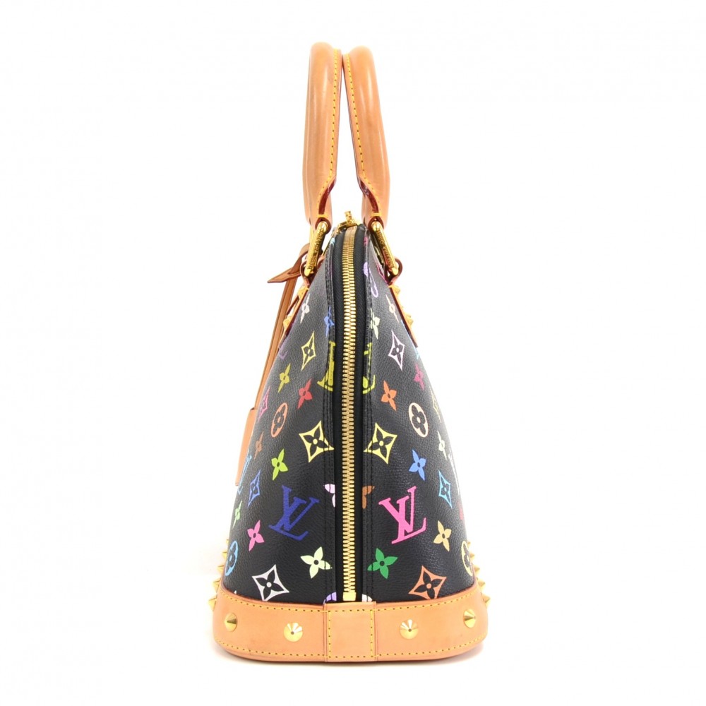 Louis Vuitton Multicolor Alma MM Studded Zipper Closure Domed Satchel Bag