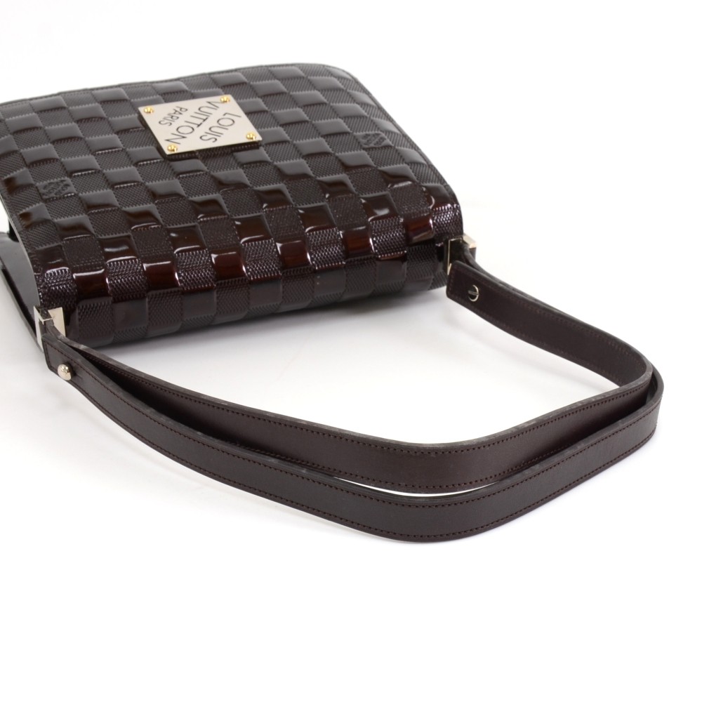 GORGEOUS RARE Louis Vuitton Cabaret Cuir Damier Vernis handbag