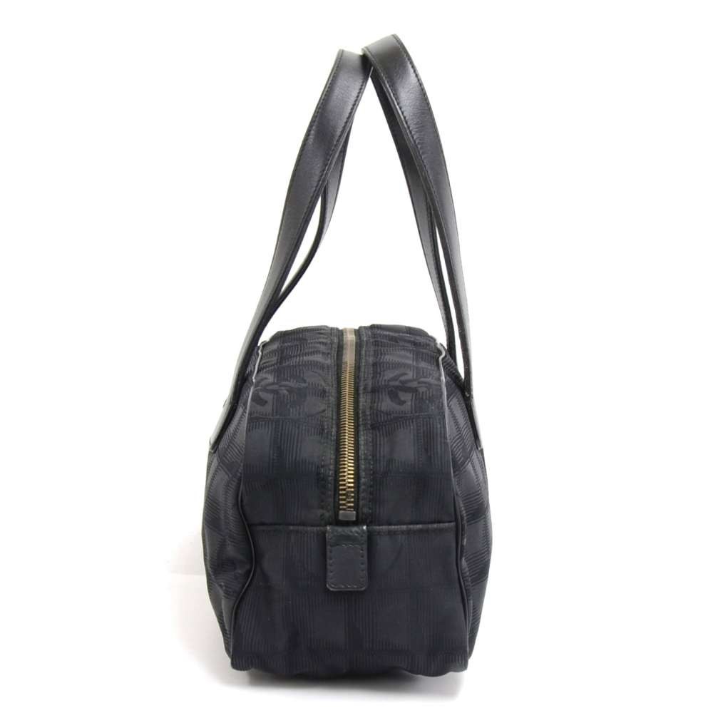 Chanel Chanel Travel Line Black Jacquard Nylon Mini Boston Bag