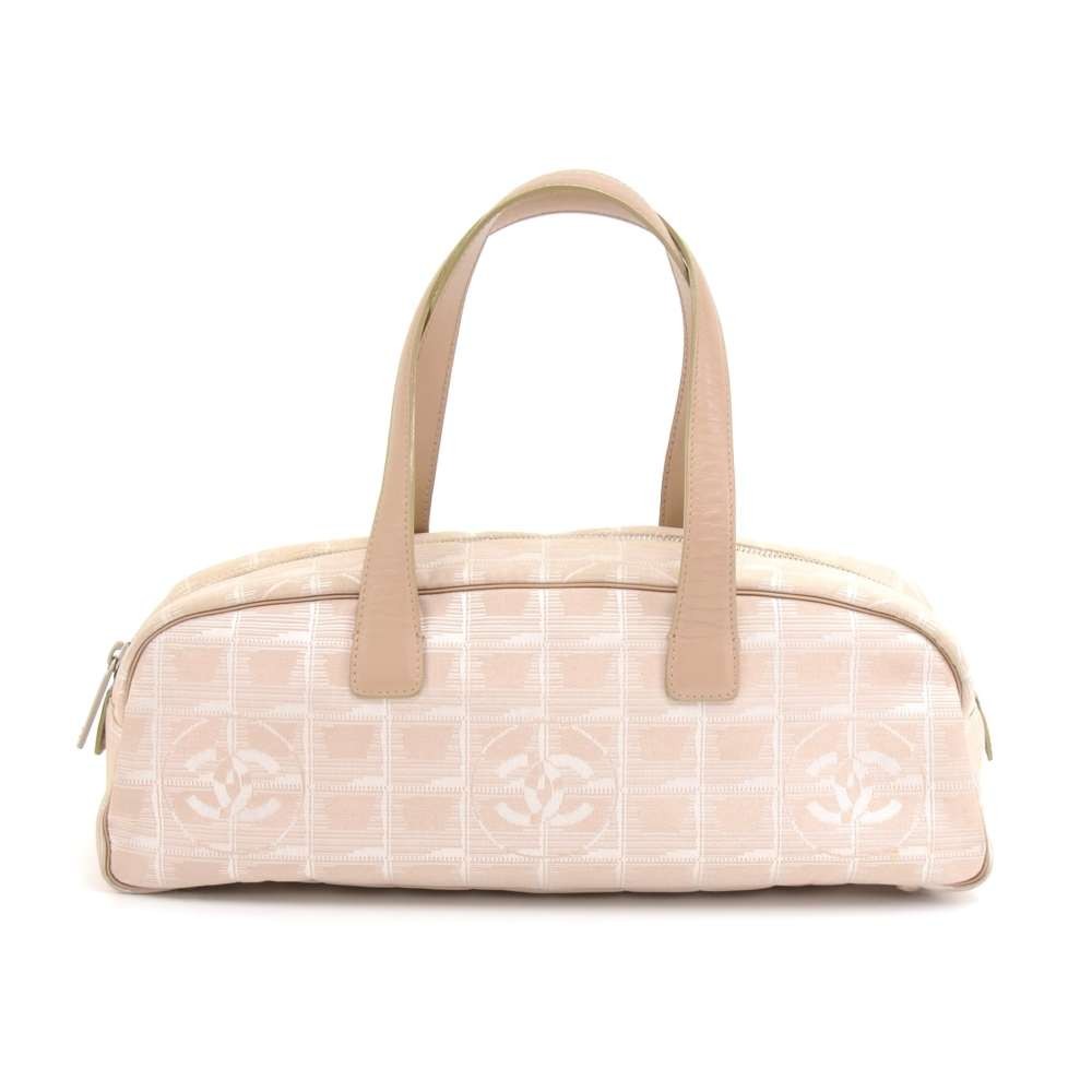 Chanel Chanel Travel Line Beige Jacquard Nylon Mini Boston Bag