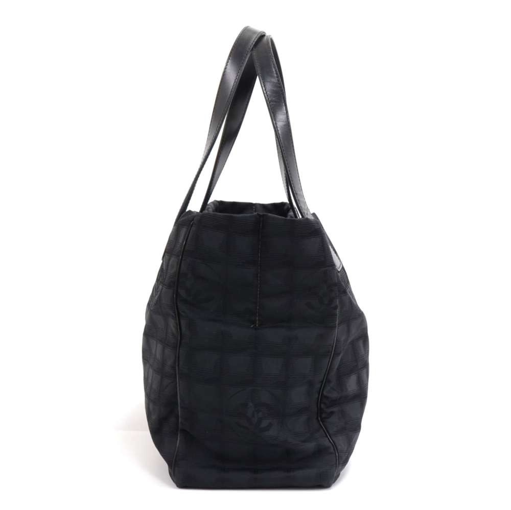 Chanel Chanel Travel Line Black Jacquard Nylon Medium Tote Bag