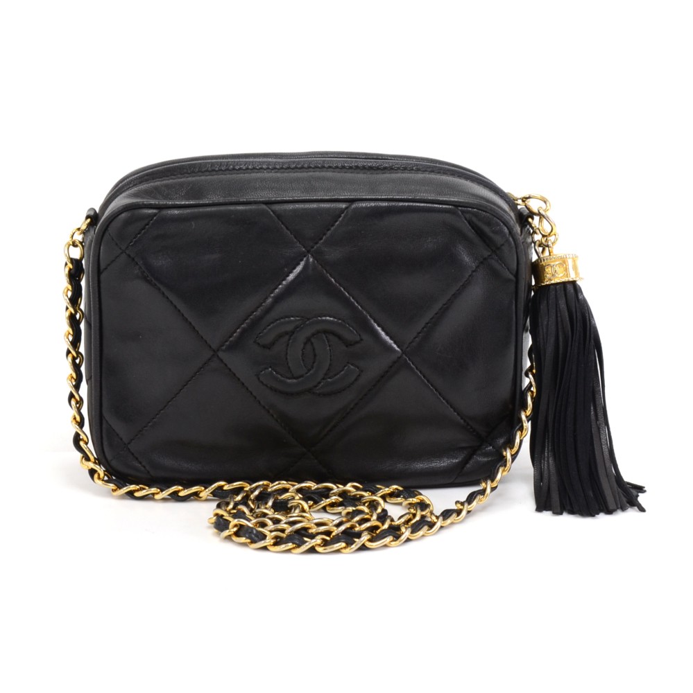 Pre-Owned Chanel CC Tassel Lambskin Crossbody Bag