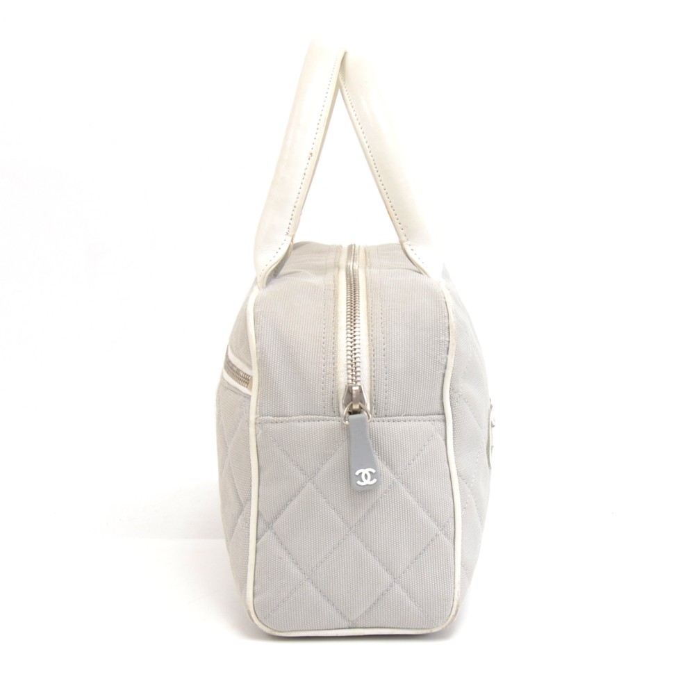 Chanel White Quilted Canvas Monte-Carlo Mini Crossbody Tennis Bag